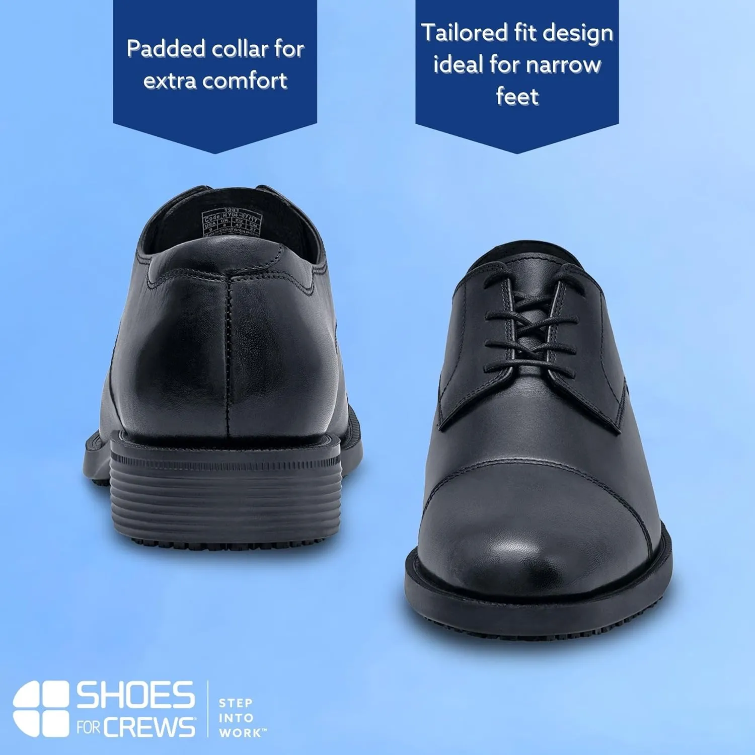 Shoes for Crews Dress Shoes for Men, Mens Oxfords, Zapatos De Vestir para Hombre, Slip Resistant, Safety, Brown or Black