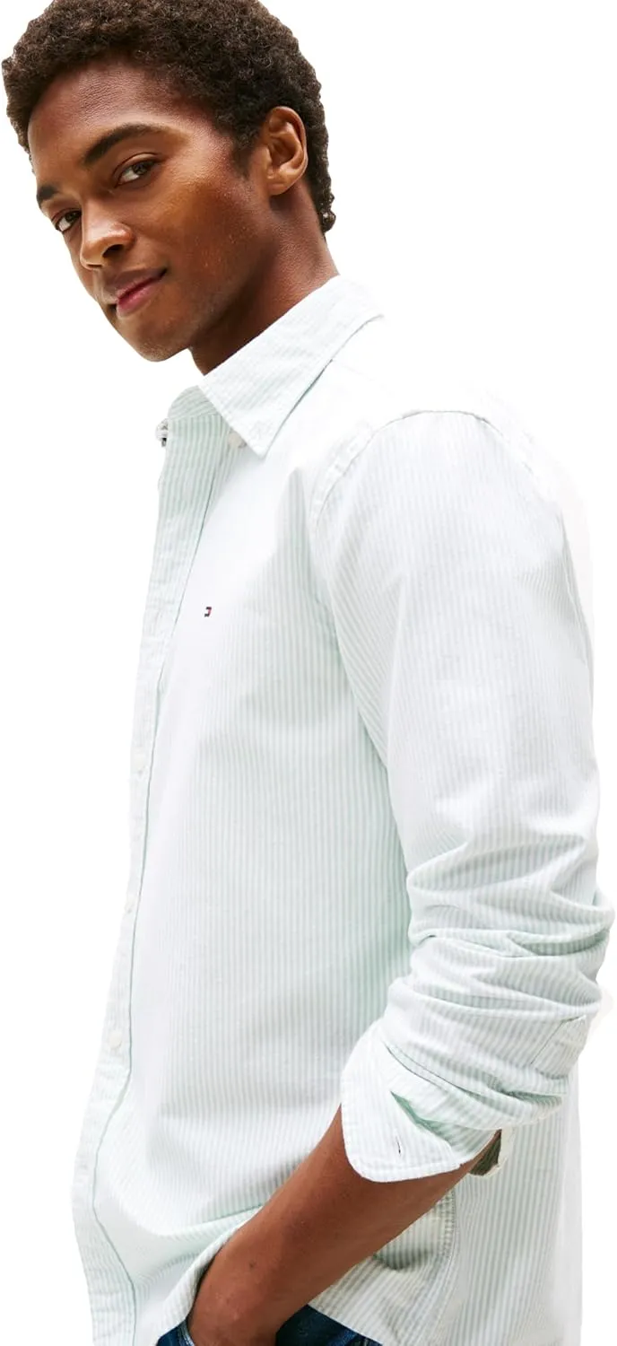 Tommy Hilfiger Long Sleeve Oxford Regular Fit, Men's Button Down Shirts, Also Available in Big and Tall