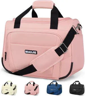 Underseat Carry On Luggage - Lightweight Travel Tote Weekender Bag Overnight Duffle for Travel, Personal Item - Pink-16Inch