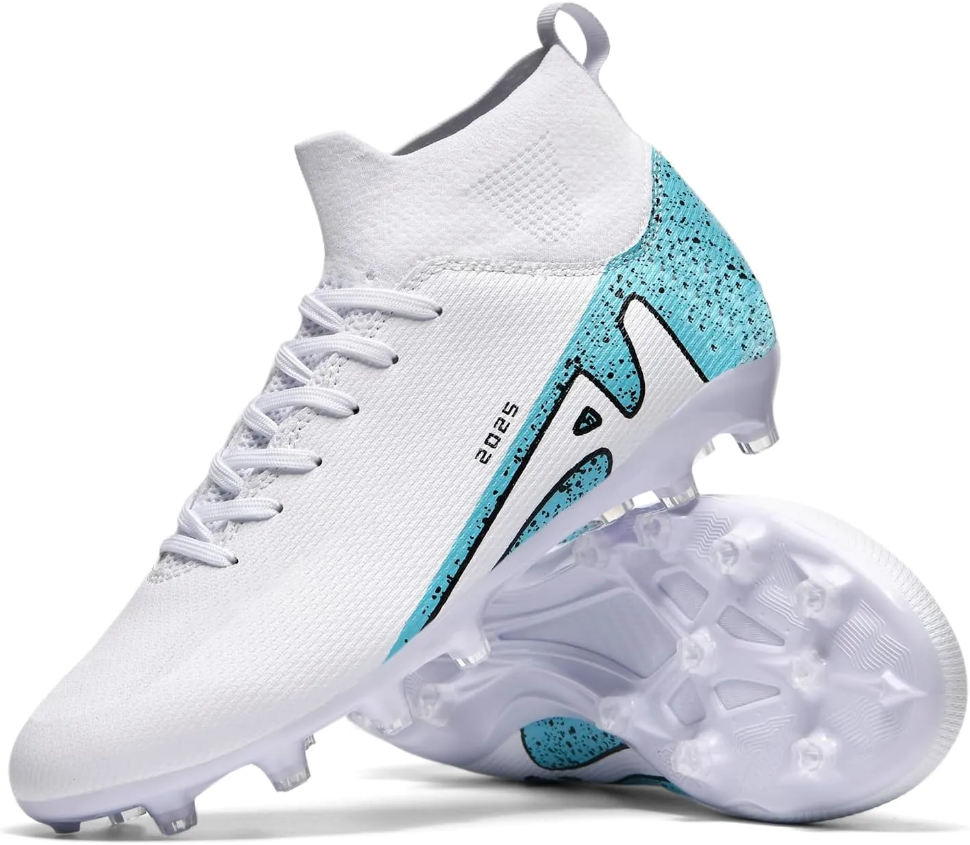 UYO Boys' Soccer Shoes Kids Firm Ground Soccer Cleats Girls Turf Shoes Outdoor Trainning Shoes High Top Youth Football Shoes