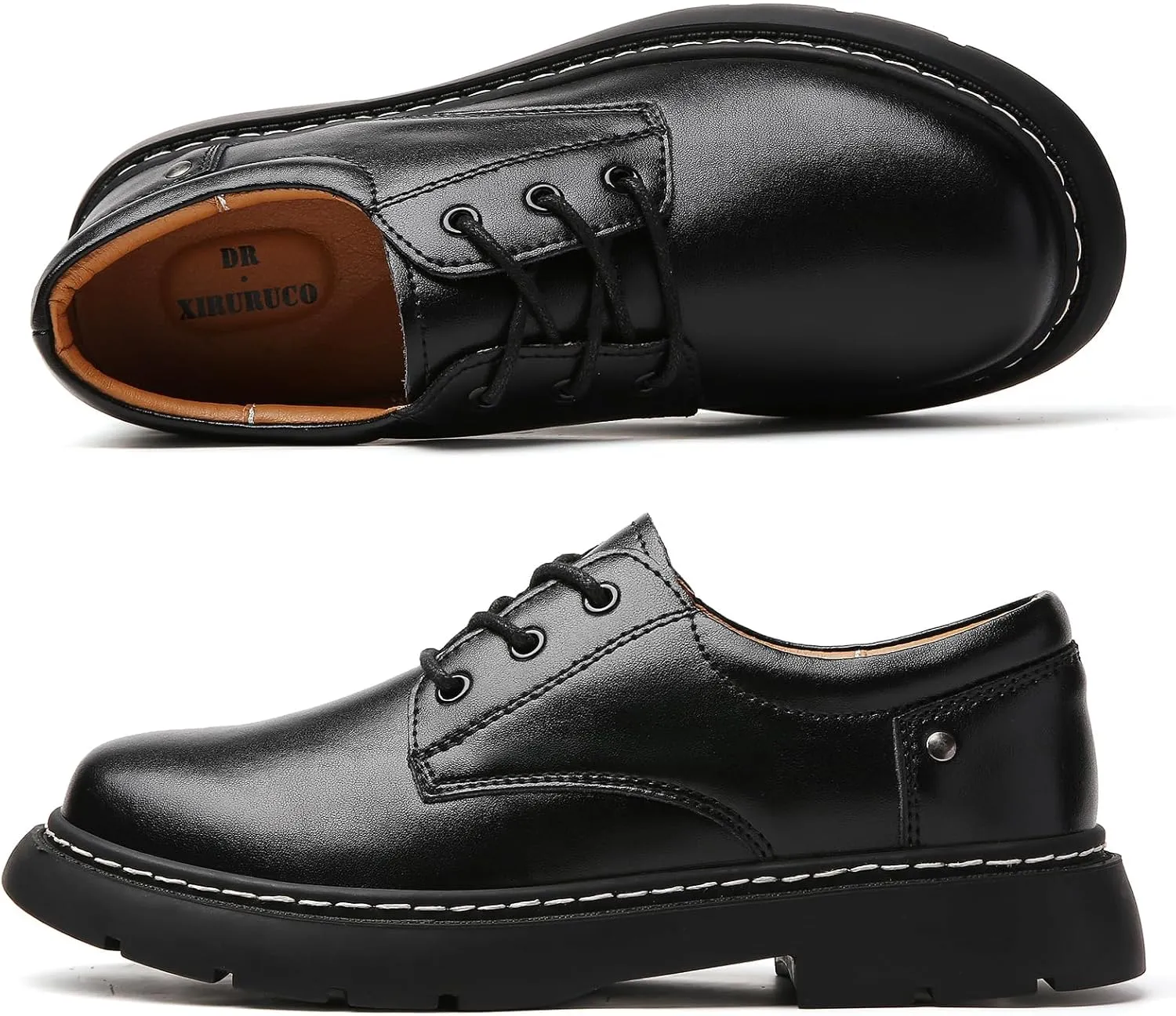 Women Oxford Shoes, Lace Up,Slip Resistant,Leather Upper,Platform Casual Comfort Work Office Dressy Business Shoes for Girls Ladies Women